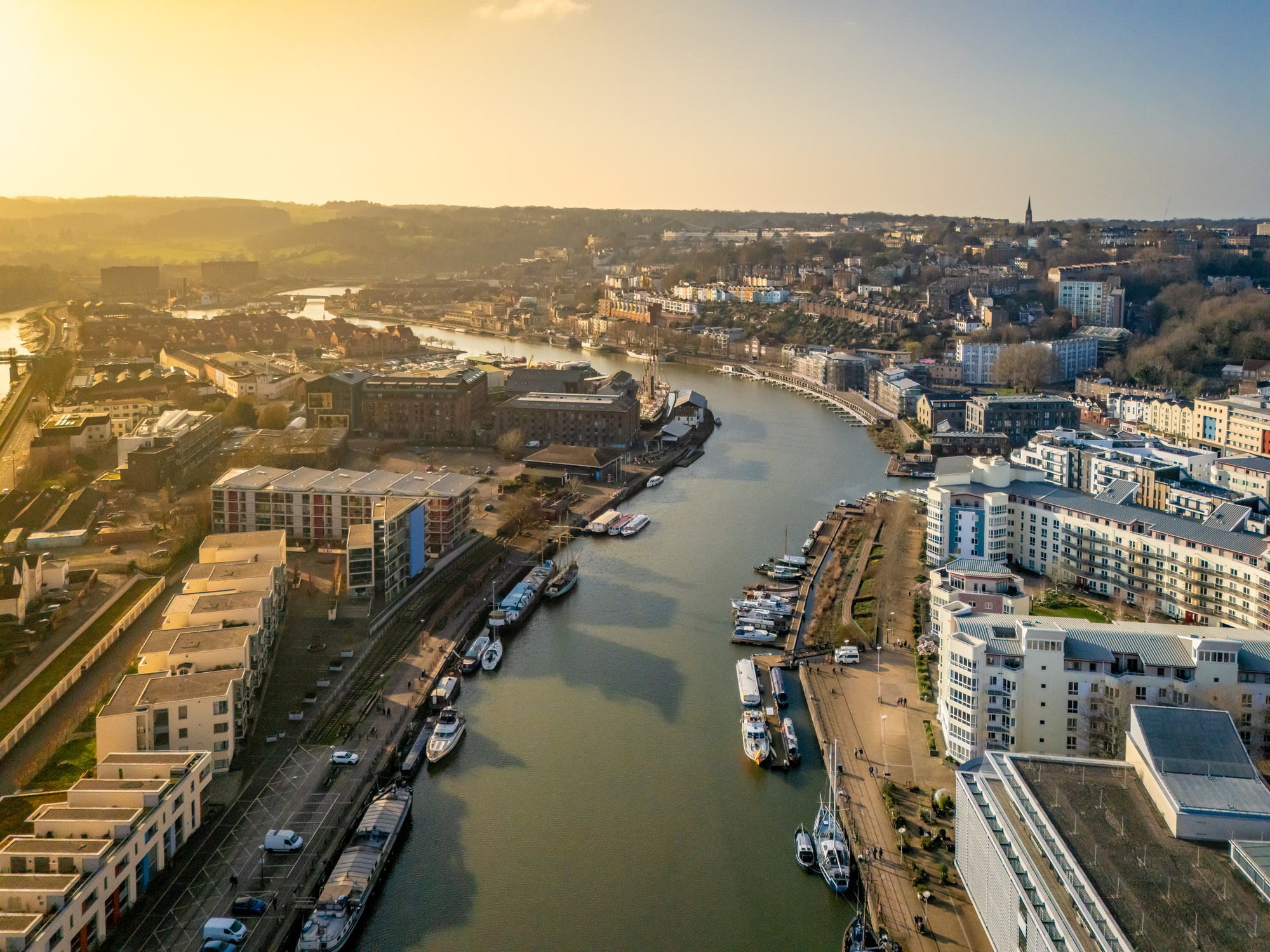 The harbour of Bristol seen from above