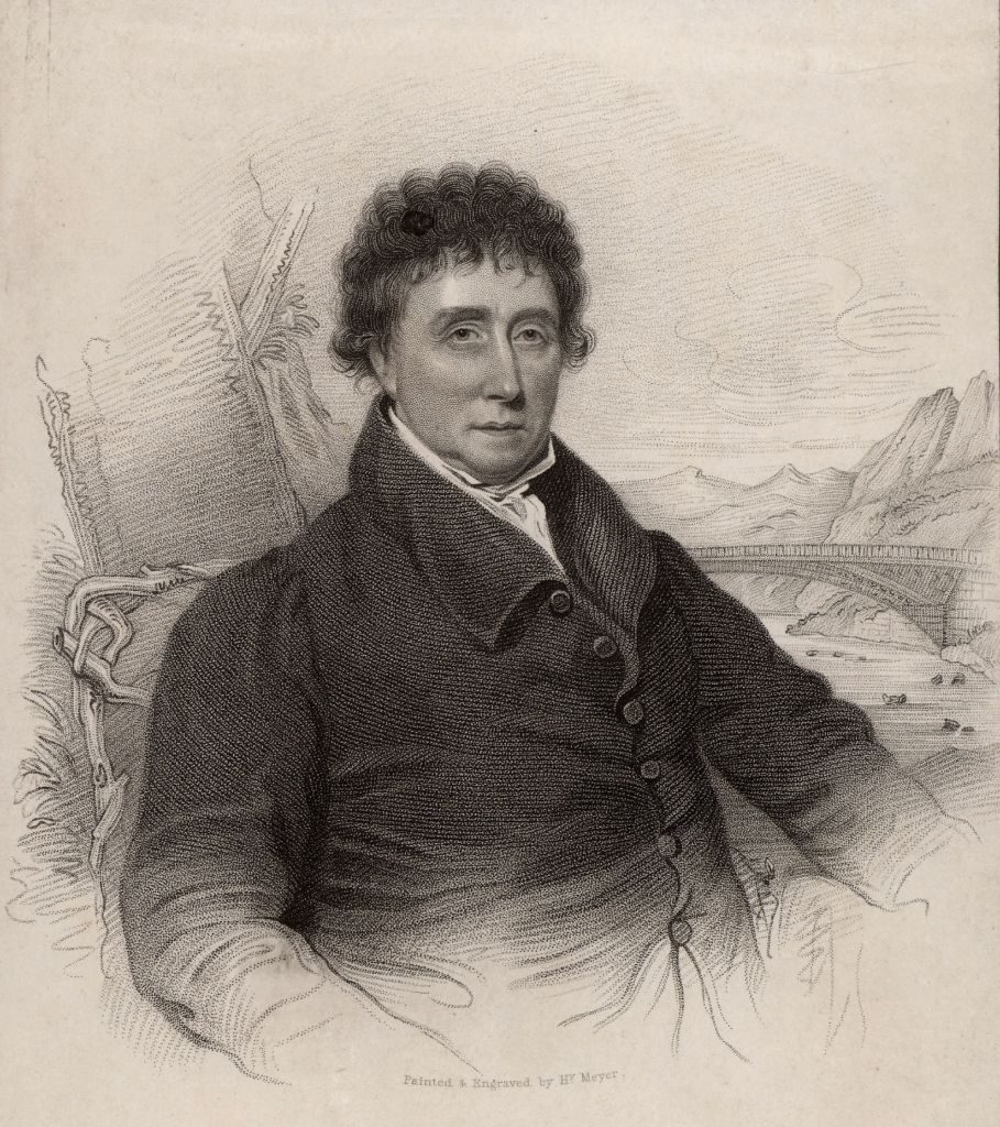 Black and white illustration of Thomas Telford (1757-1834), Scottish civil engineer