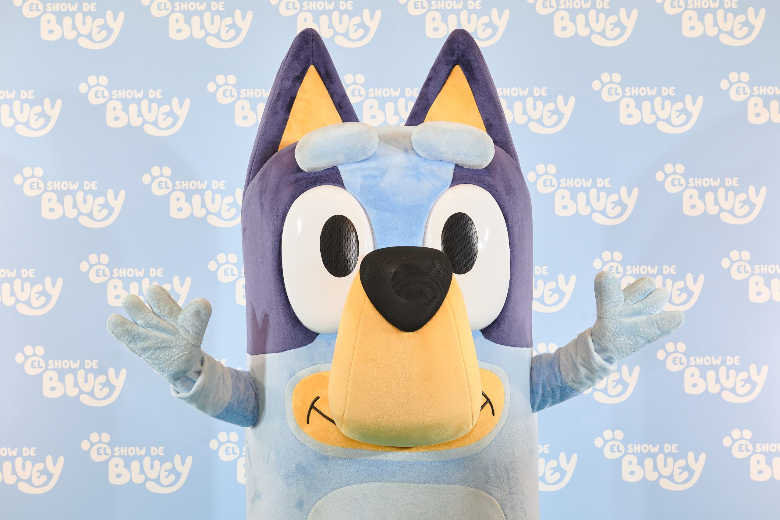 BARCELONA, SPAIN - NOVEMBER 29: Bluey attends the Bluey's show presentation photocall at Avenida Palace on November 29, 2025 in Barcelona, Spain. (Photo by Mario Wurzburger/Getty Images)