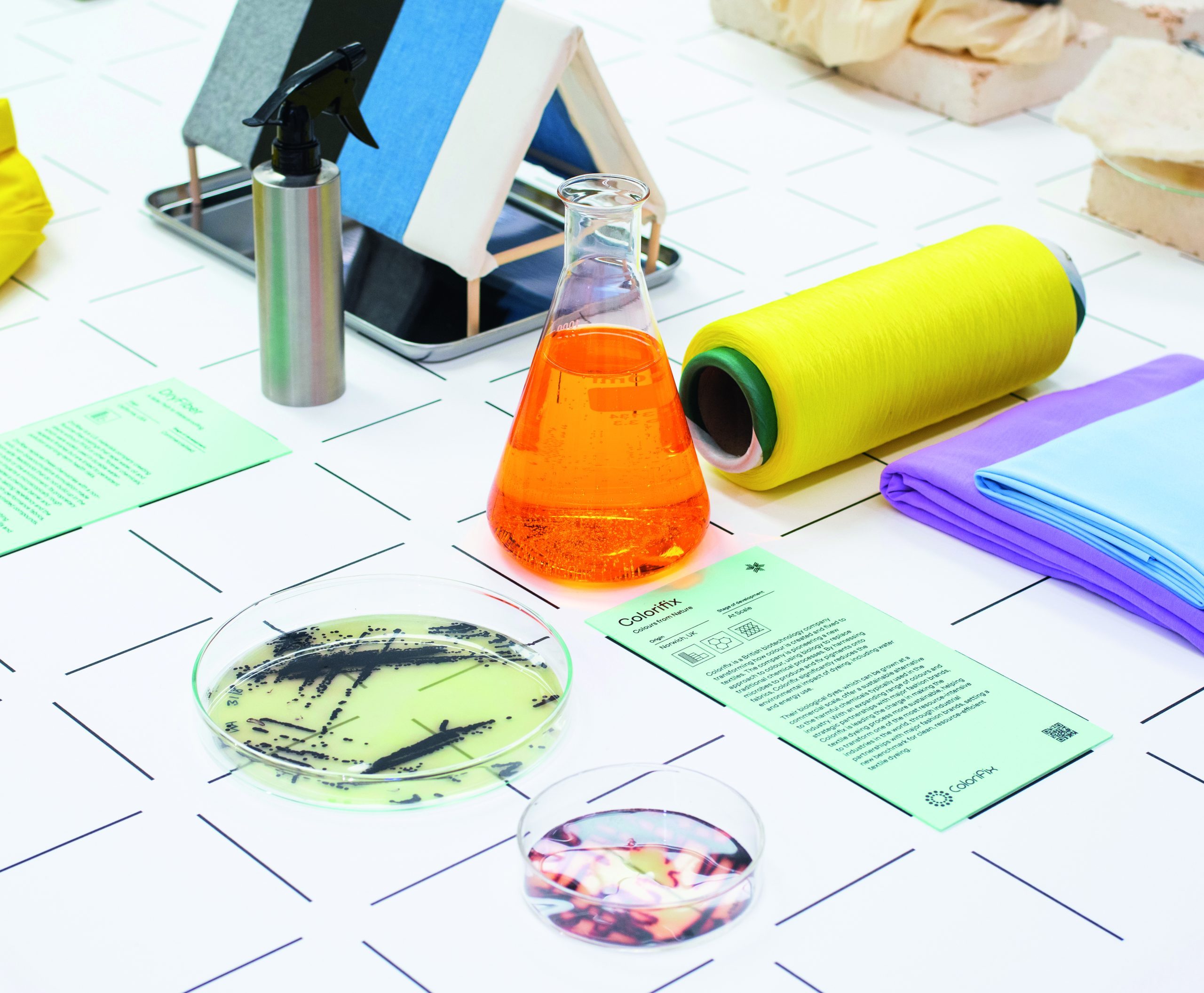 test tube and eco display at gallery