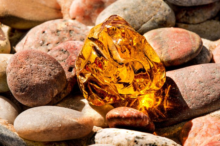 Amber on a beach of the Baltic Sea Amber on a beach of the Baltic Sea