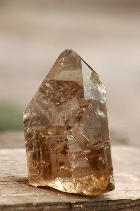 Smokey quartz stone Rough natural smokey quartz crystal with dark inclusions