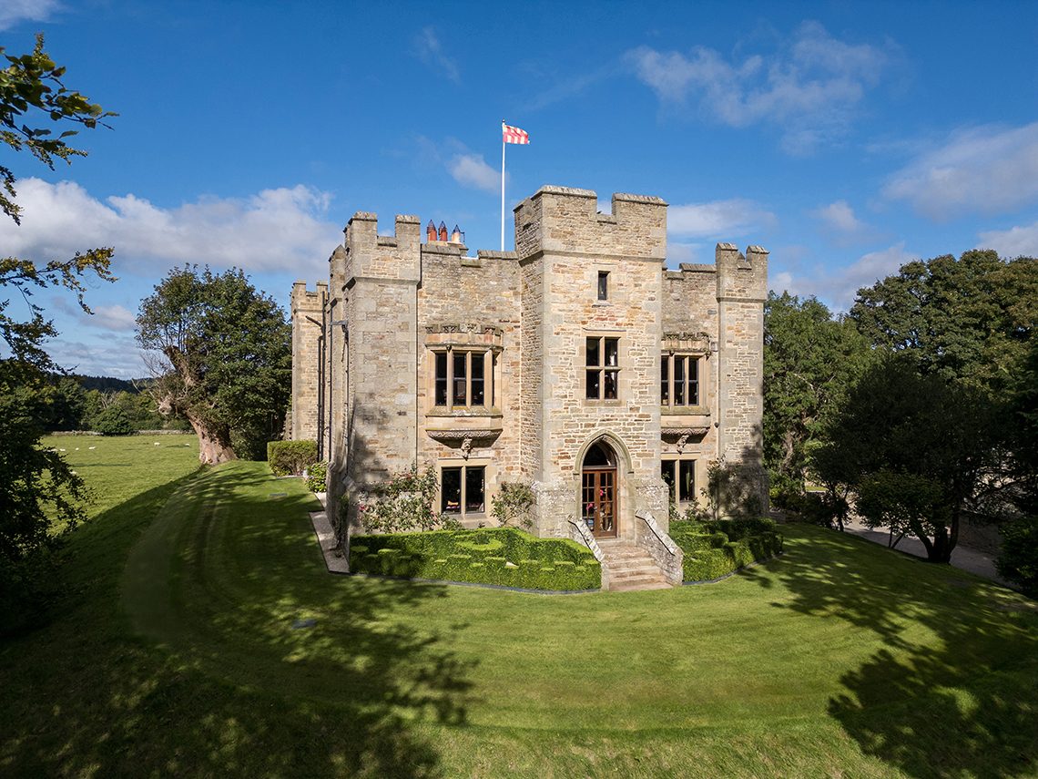 Bellister Castle in Northumberland seen close up