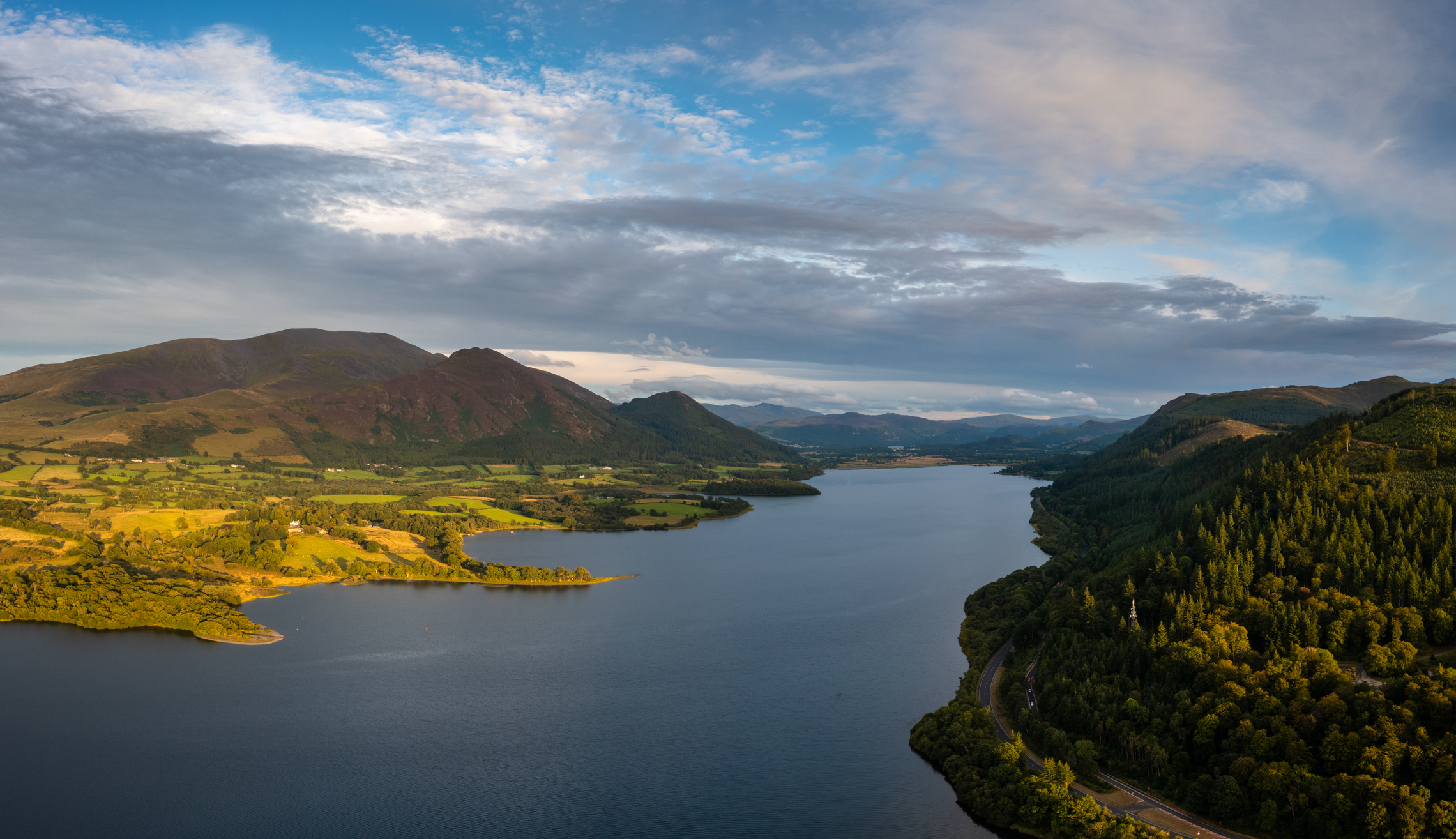 Bassenthwaite in the Lake District seen from an aerial view