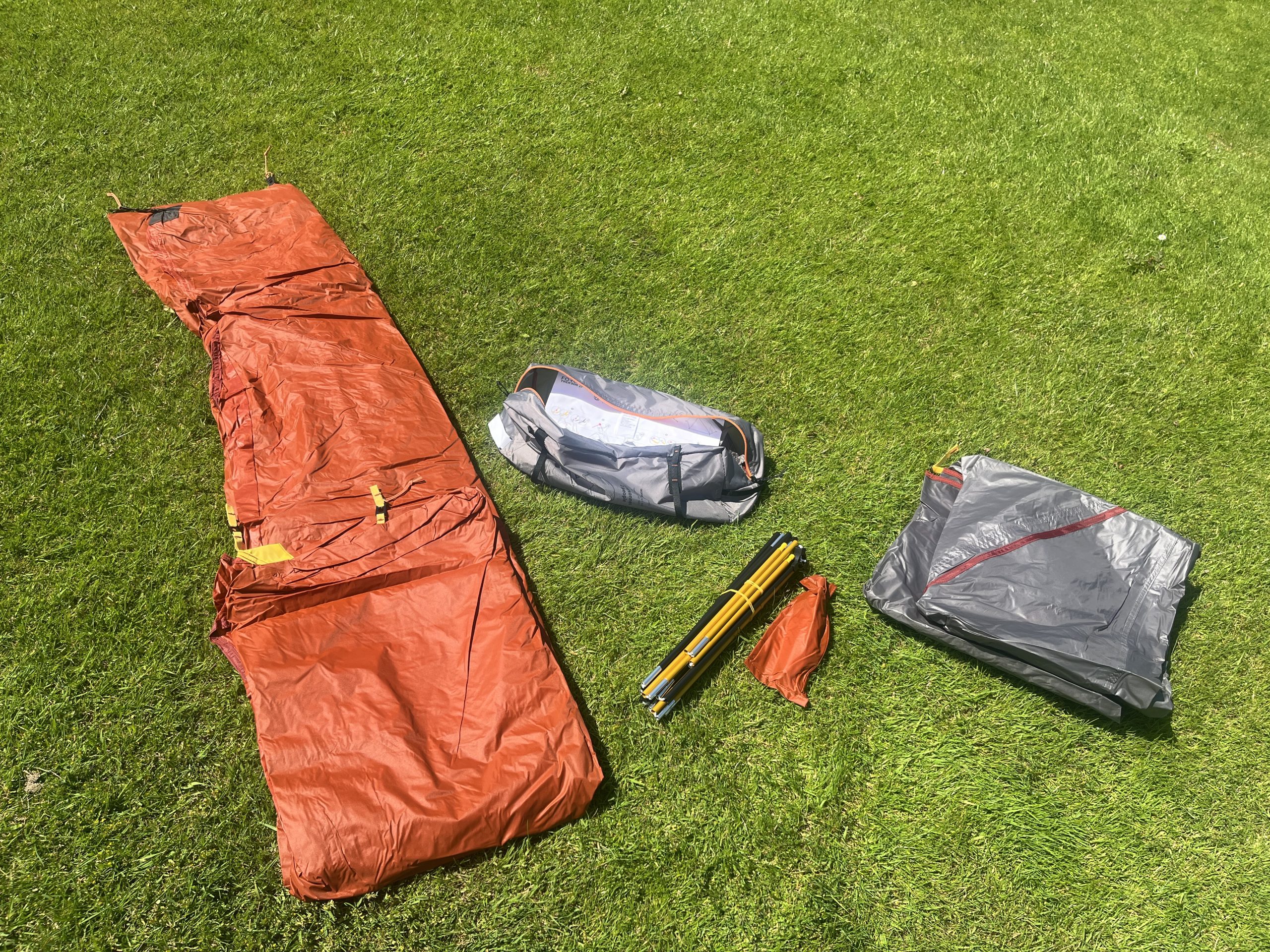 Two-person tent contents