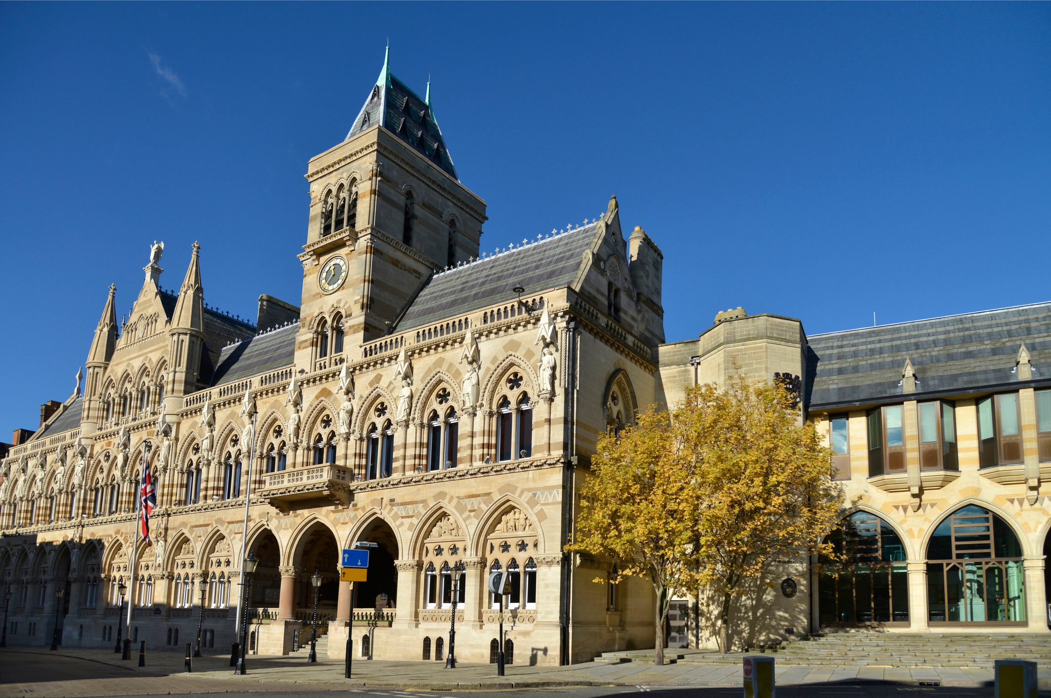 The town hall in the centre of Northampton