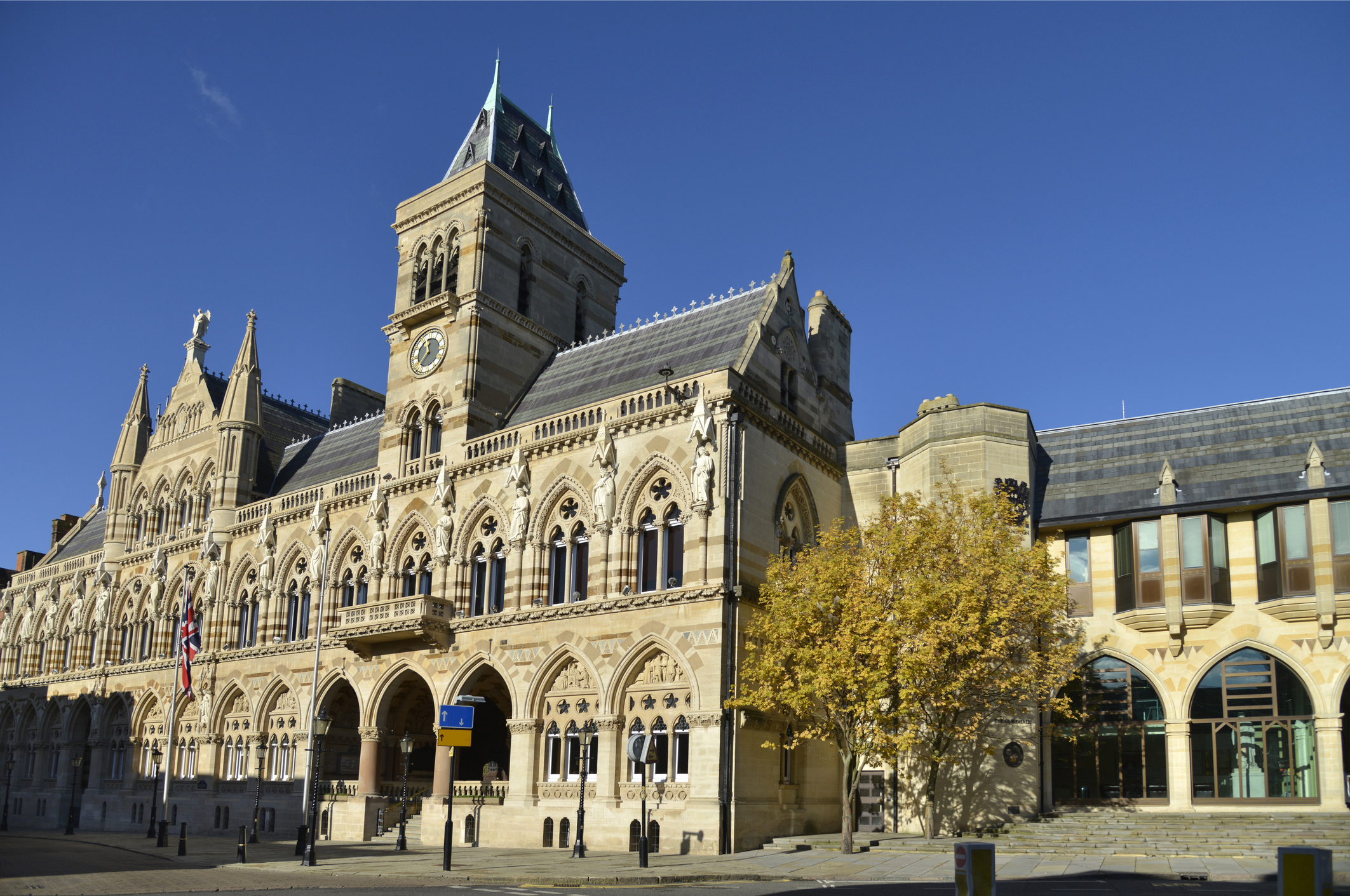 The town hall in the centre of Northampton