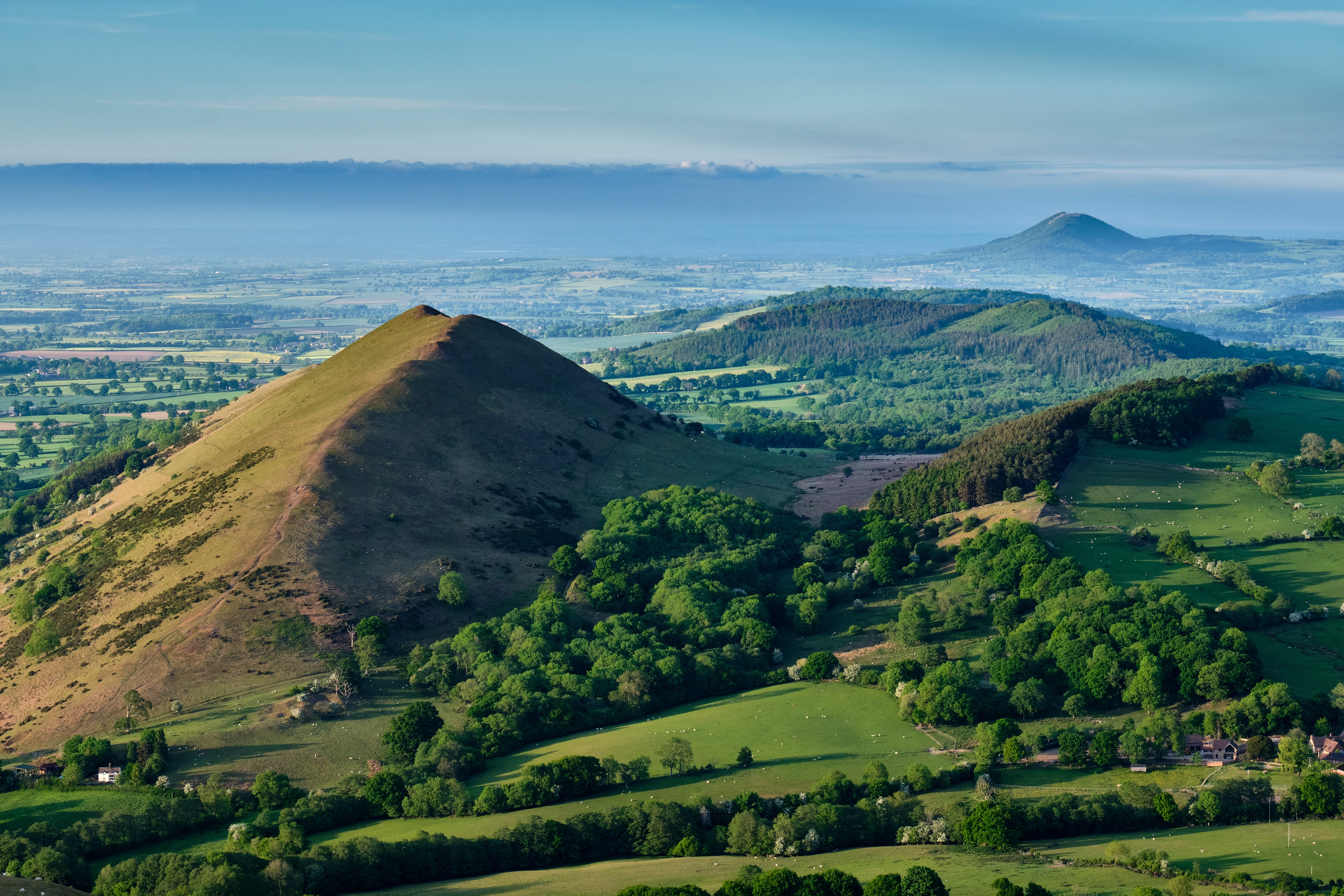 The Lawley and The Wrekin seen from Caer Caradoc in Shropshire