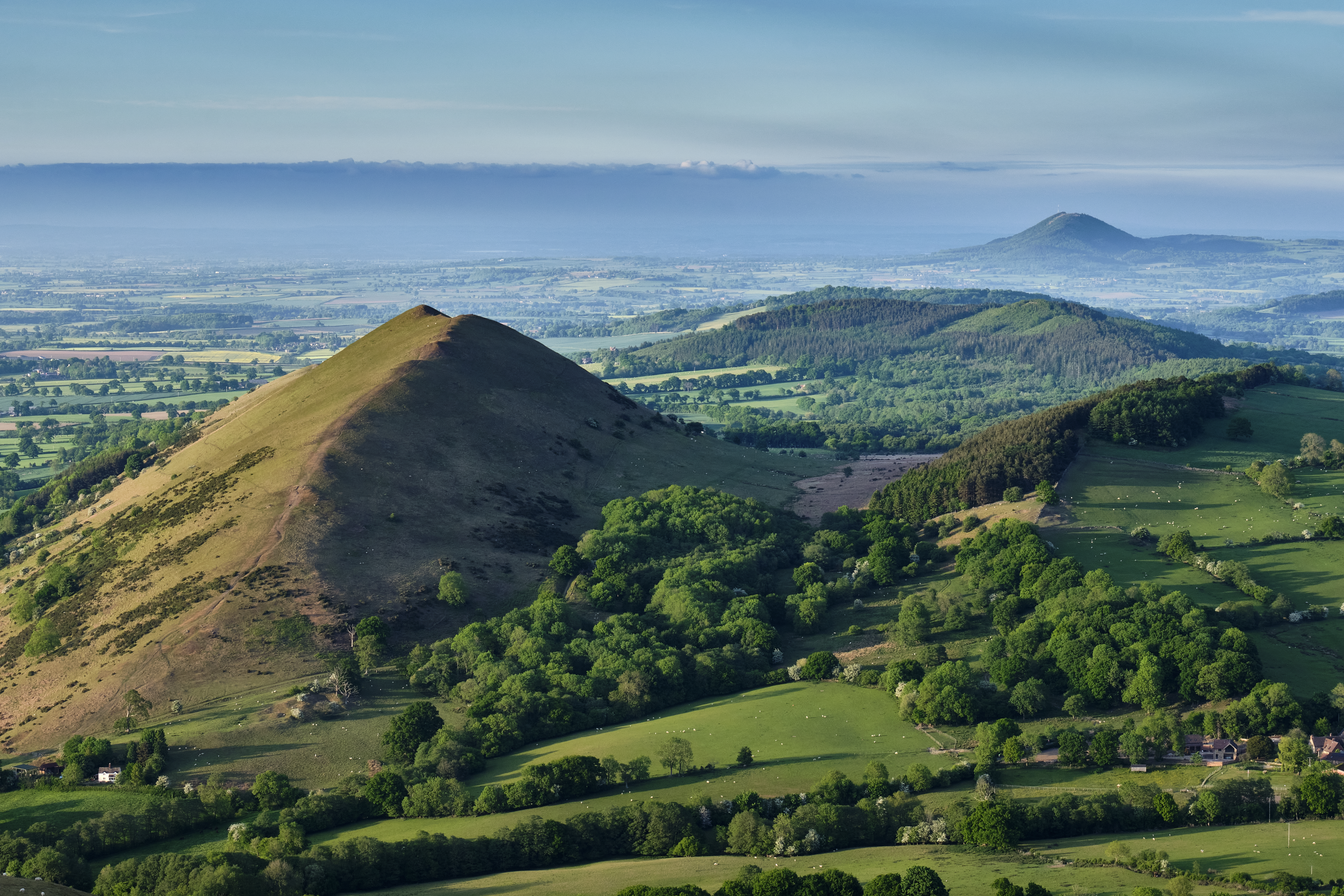 The Lawley and The Wrekin seen from Caer Caradoc in Shropshire