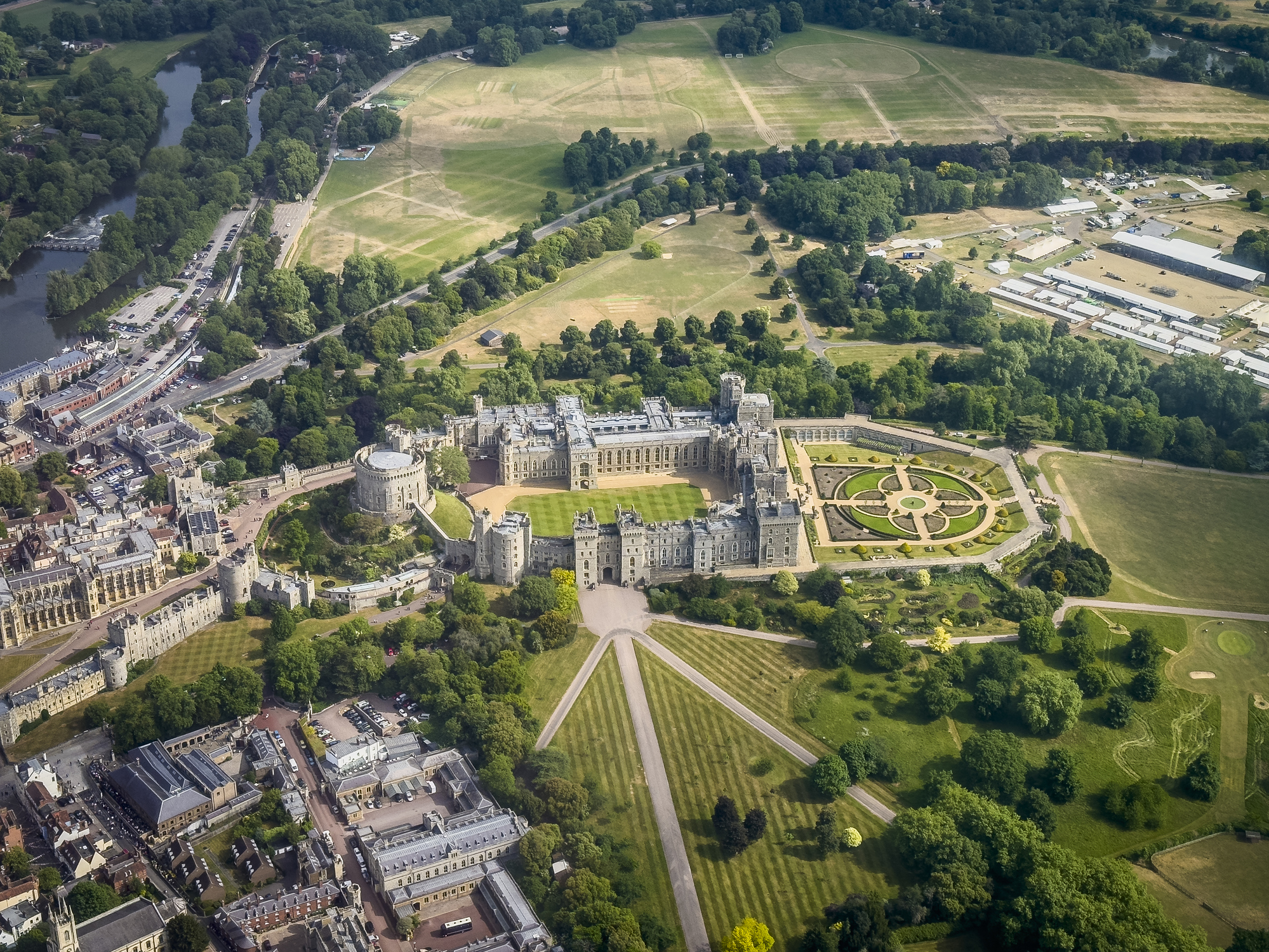 Aerial photograph of Windsor Castle seen from above