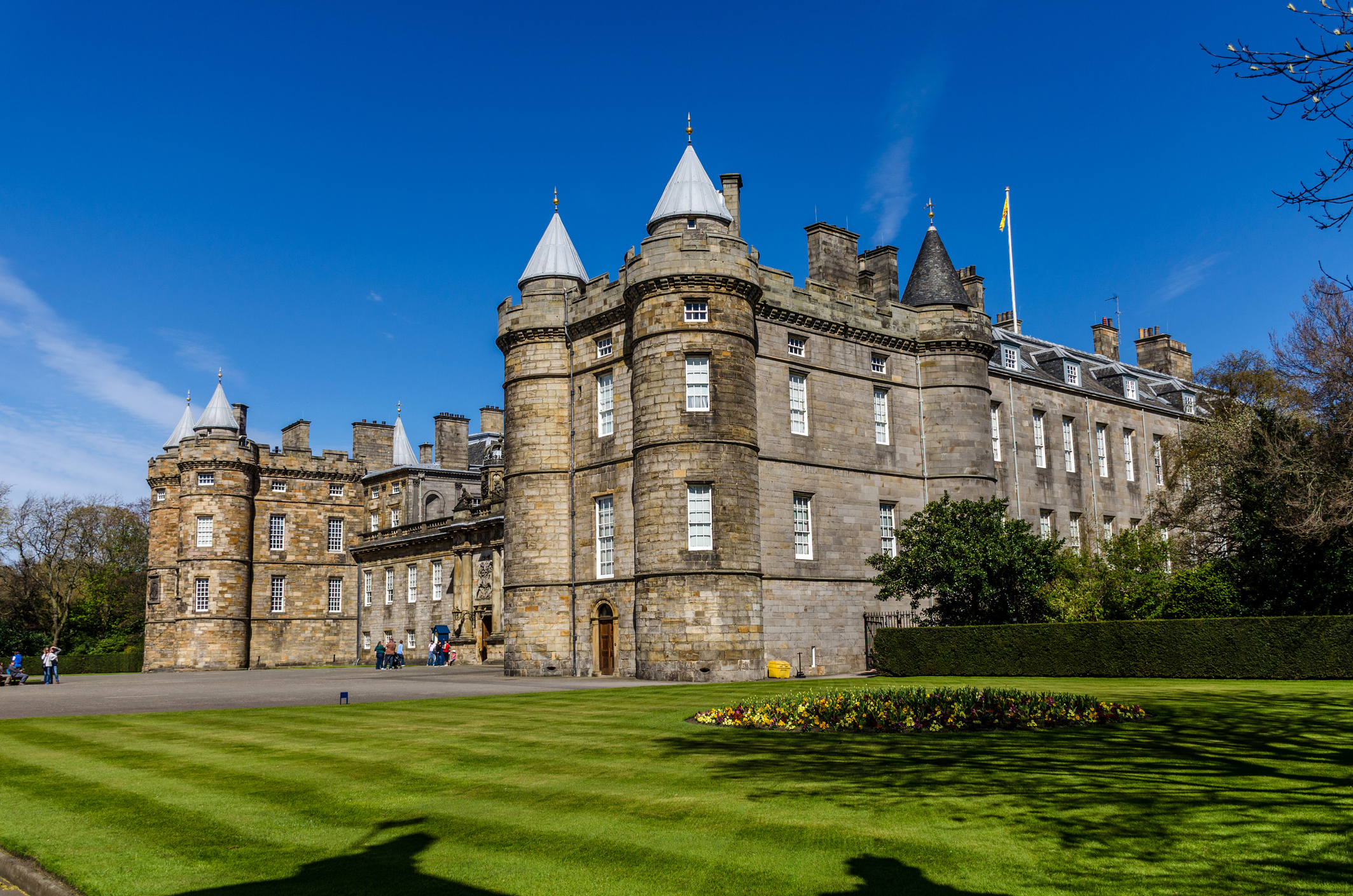 Holyrood Palace in Scotland seen from the side