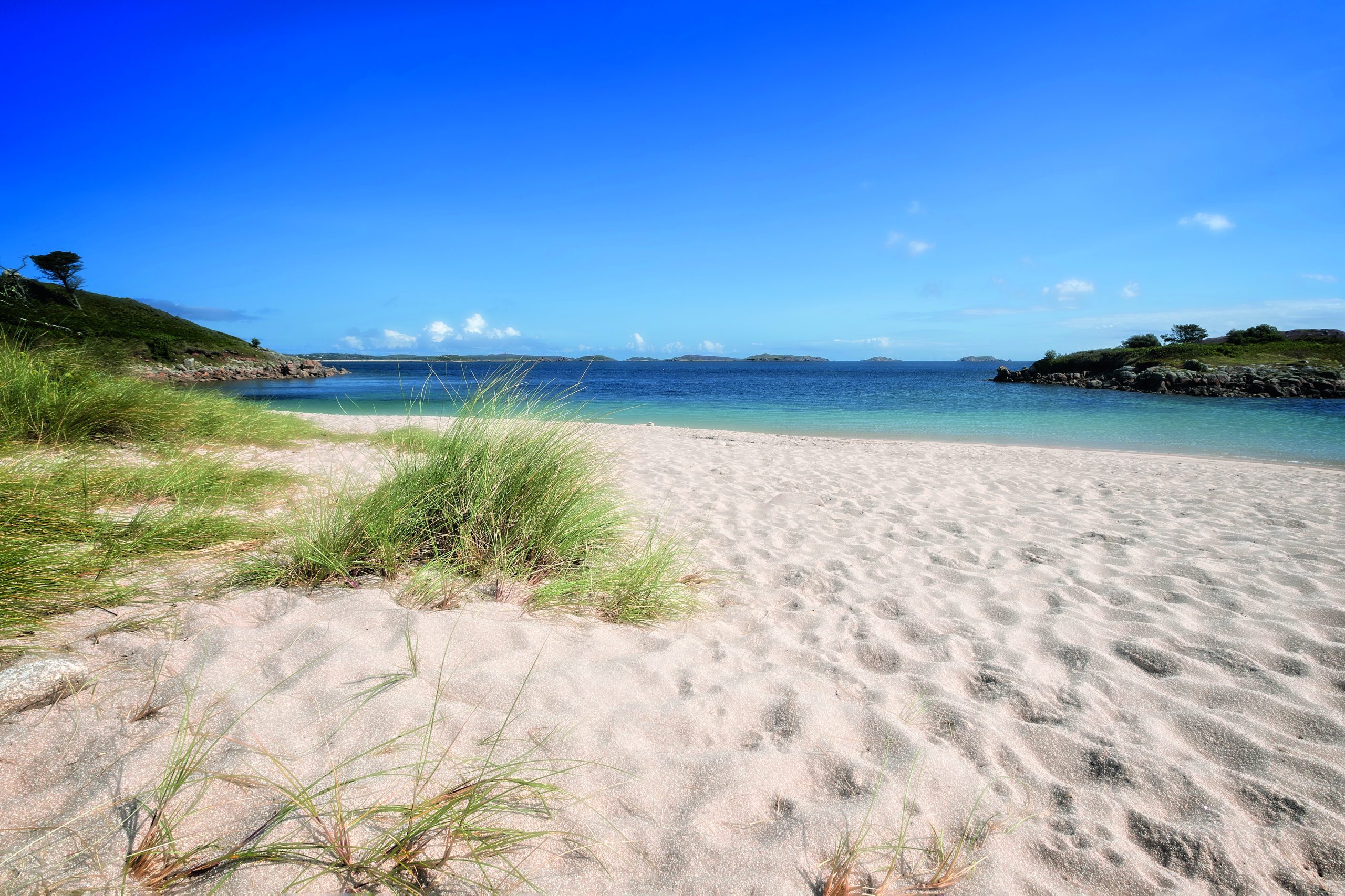 Gorgeous Pelistry Bay is
on St Mary’s eastern shore
